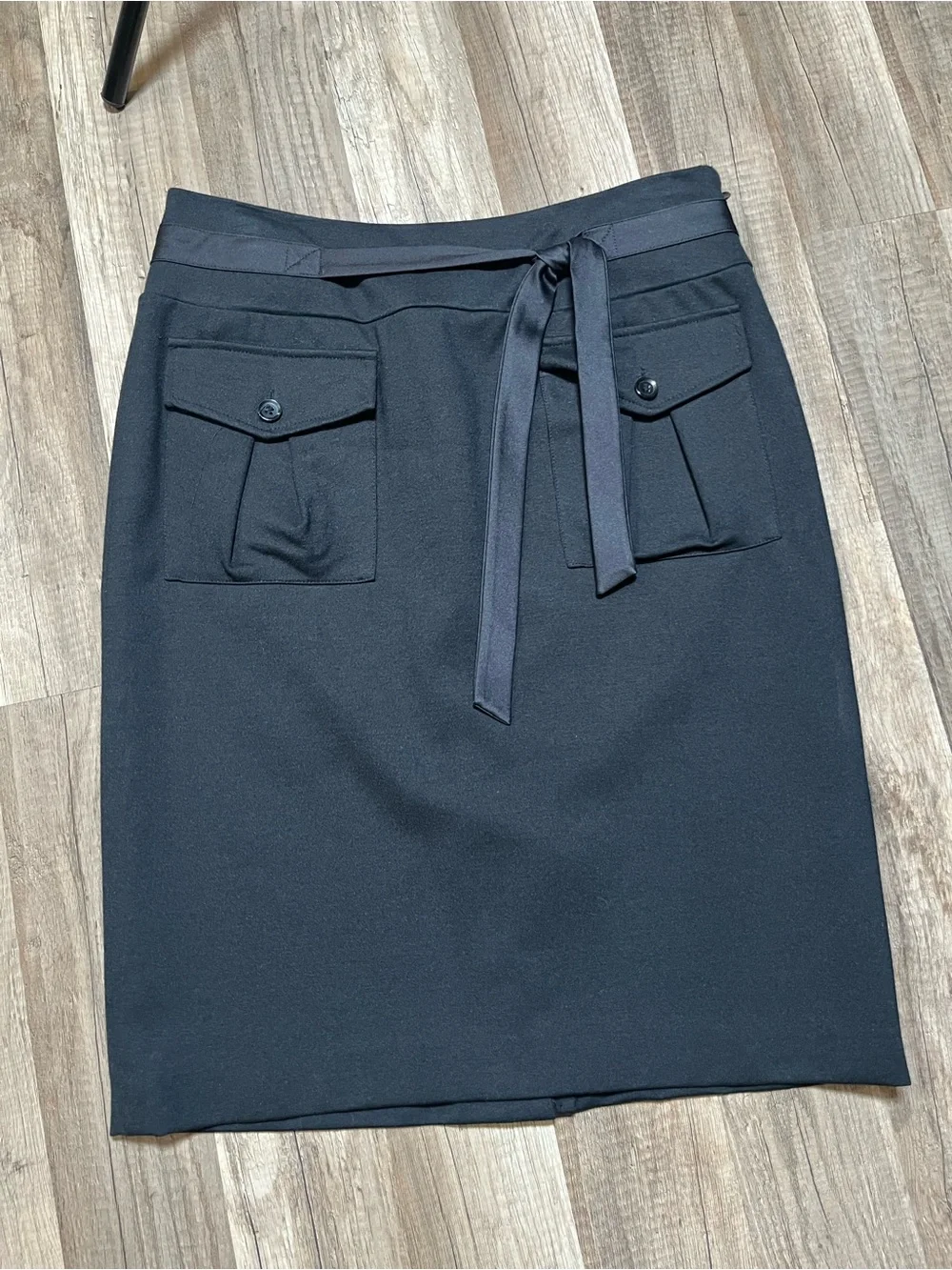 INC International Concepts Black Cargo Pencil Skirt with Tie Waist - Size 6